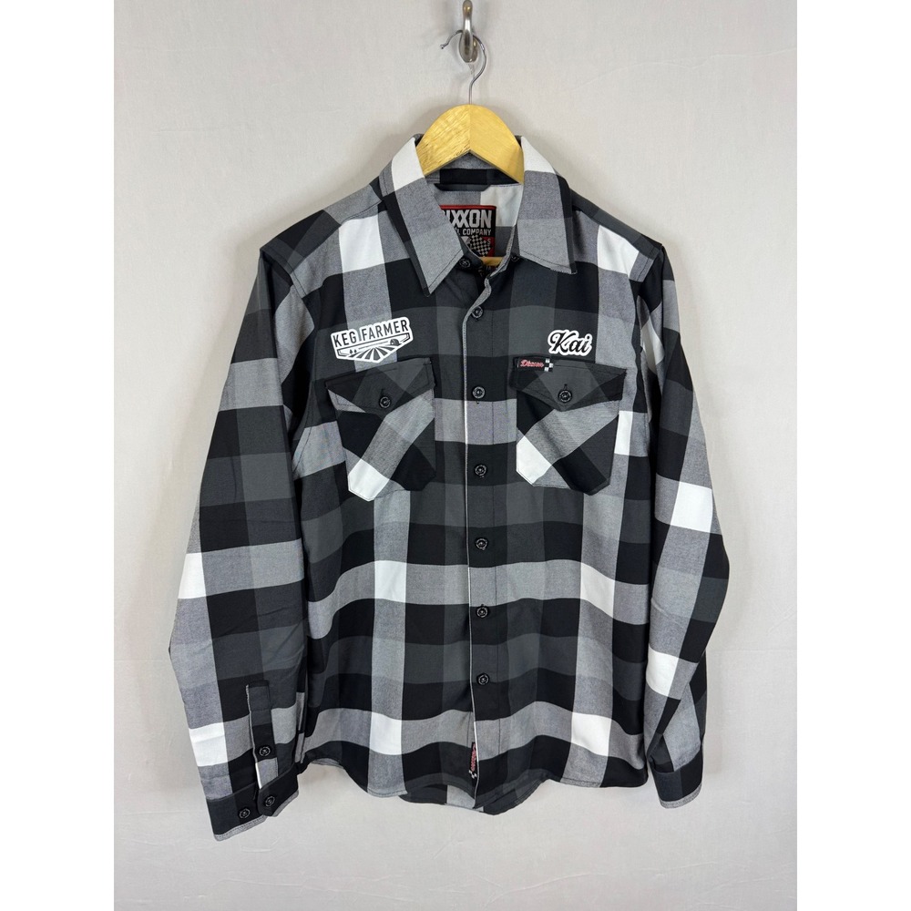 Dixxon Flannel Co Finish Line Buffalo Plaid Shirt Mens Small Black White Kai Keg